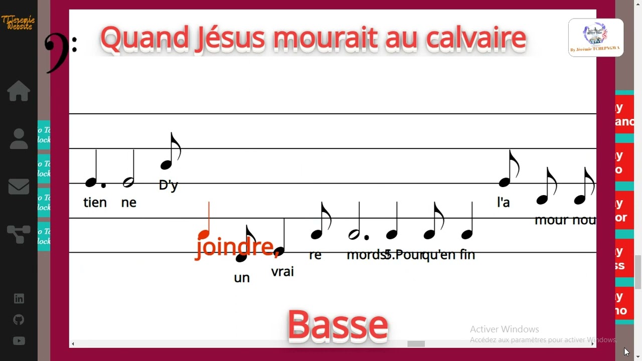 Quand Jésus mourait au calvaire - Geoffroy/Guiberteau/Sodec - Basse