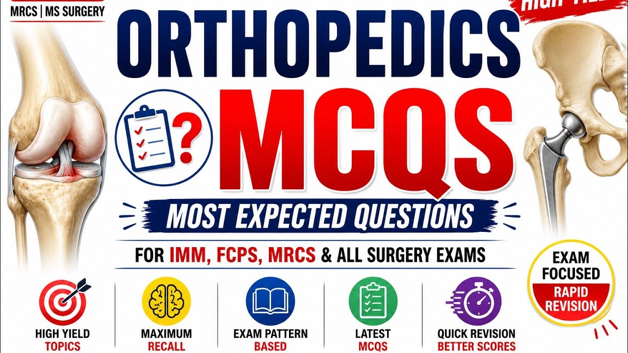 High-Yield ORTHOPEDICS MCQs | Most Expected Questions for IMM, FCPS, MRCS & All Surgery Exams