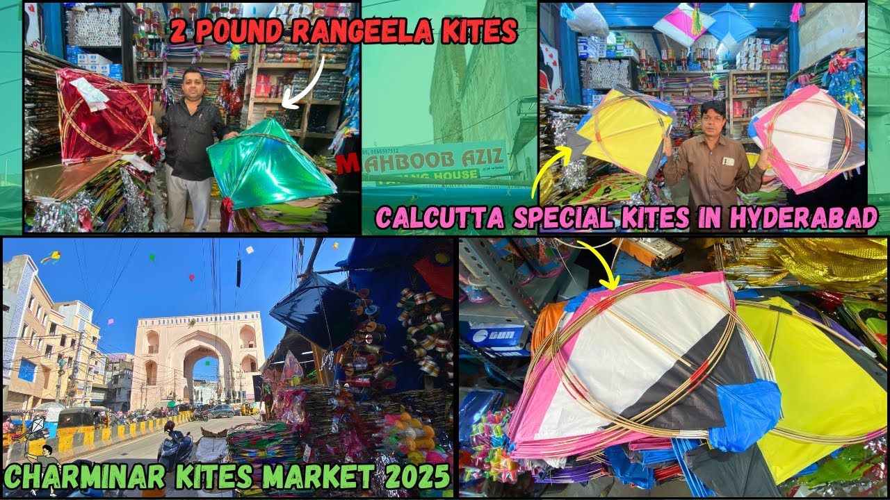 Exploring Charminar’s 2025 Kite Market Calcutta Special Kite Designs in Hyderabad #patang #charminar