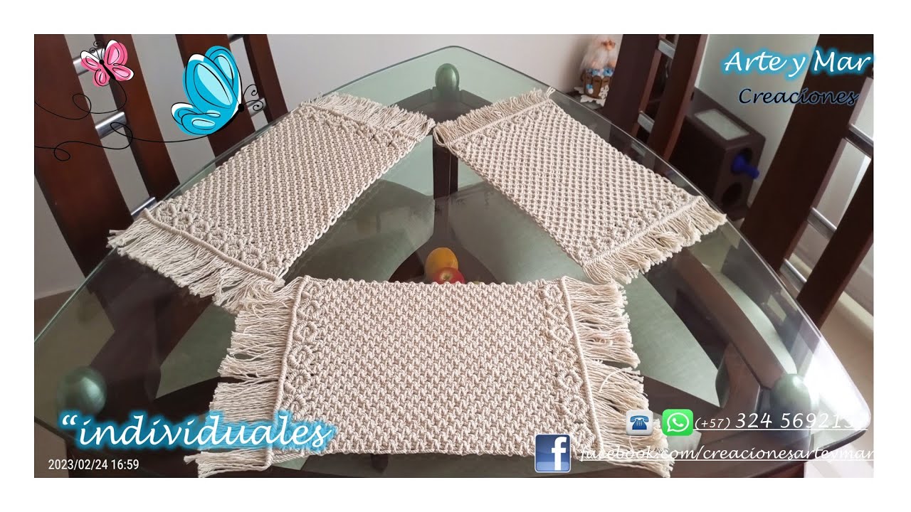 Set de individuales en Macram&eacute; totalmente hechos a mano  #macrame  #Colombia #Arteymar #Bogota