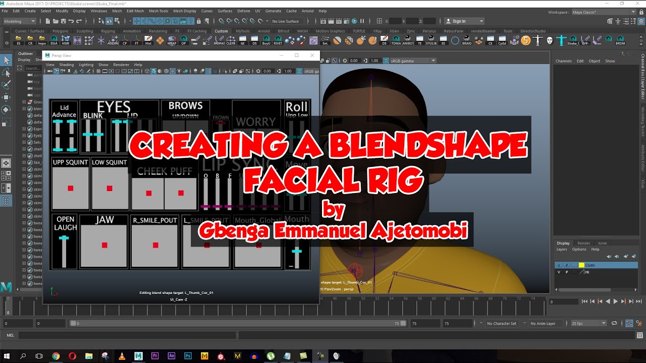 Creating A Blendshape Facial Rig in Maya 02 Preparing the Facial Geo