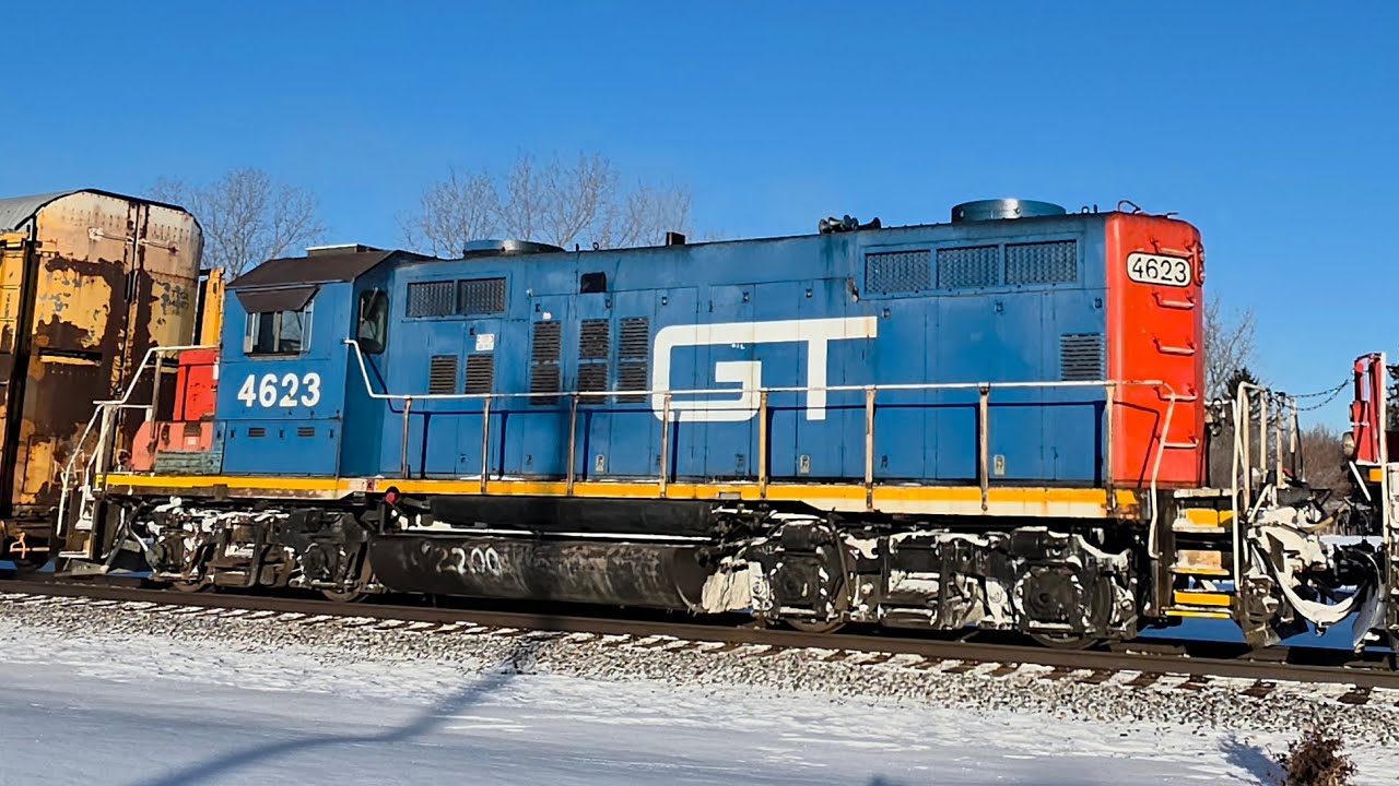 Canadian national eastbound E276 3809+3898+GTW 4623 Bancroft Michigan January 30 2026