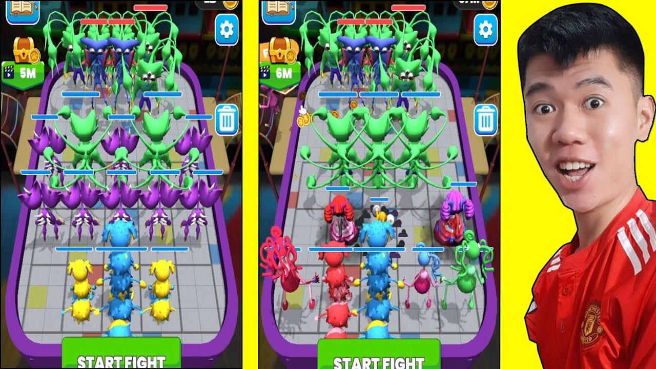 Nhân BiBi Kết Hợp Huggy Wuggy Khổng Lồ Xanh Và PJ Pug-A-Pollar Mới Trong Merge Master Blue Monster