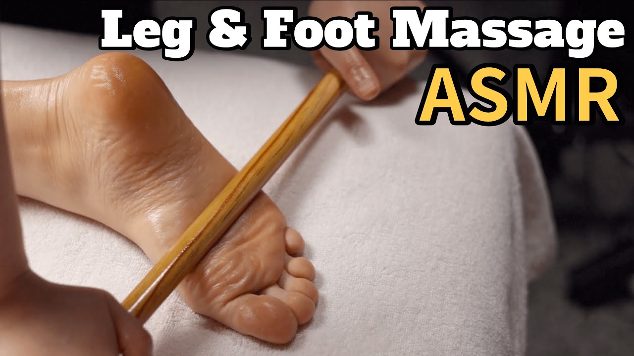 АСМР / Массаж ног и ступней для снятия отеков бамбуком