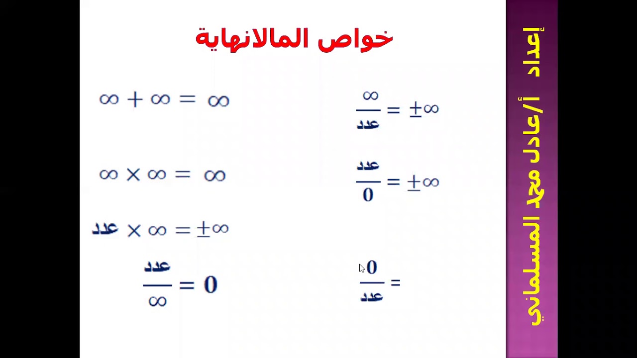 خواص المالانهاية