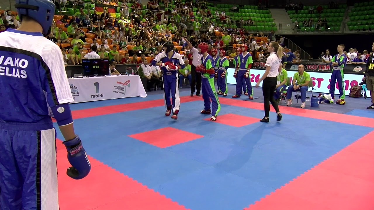 Greece 1 v Slovenia Junior Team Event WAKO European Championships 2019