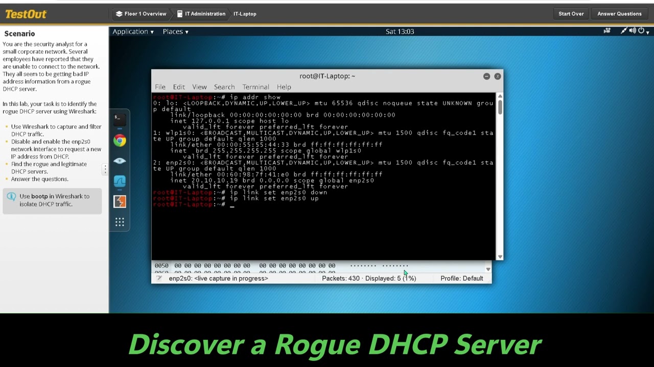 6.2.7 Discover a Rogue DHCP Server (TestOut Lab), only for learning purpose.