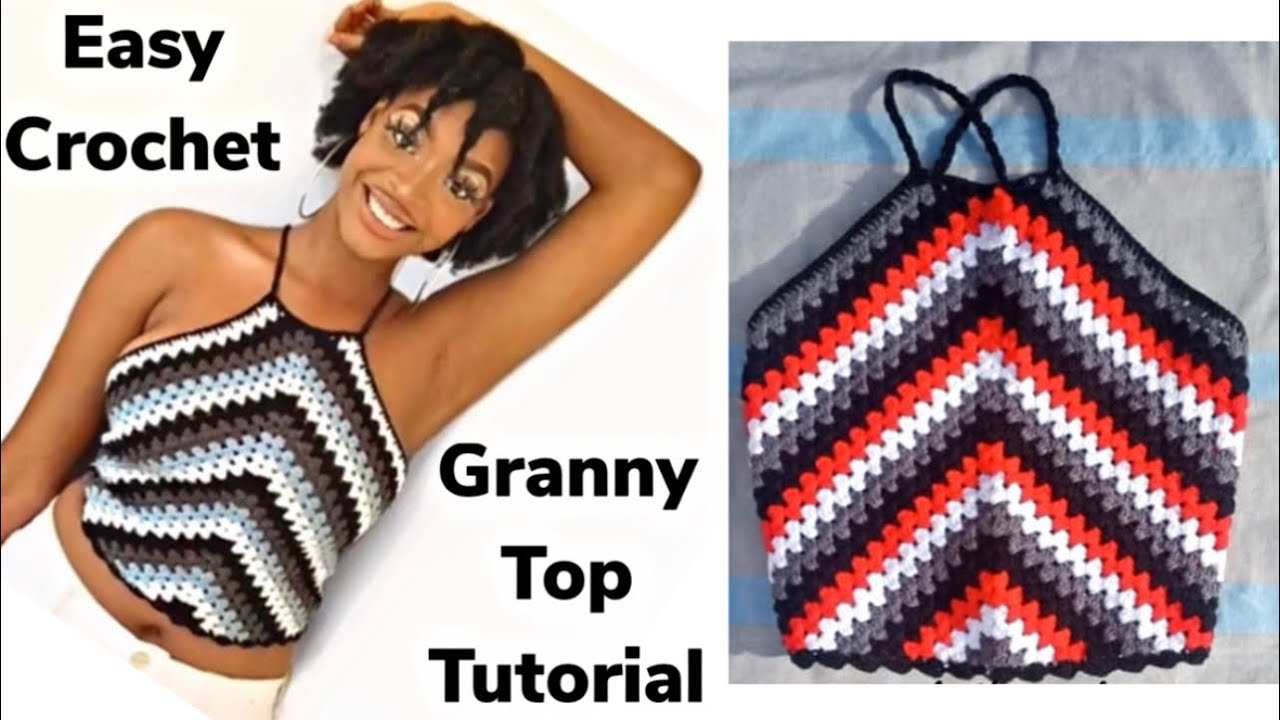 Crochet granny halter top tutorial(full coverage) / crochet halter top tutorial