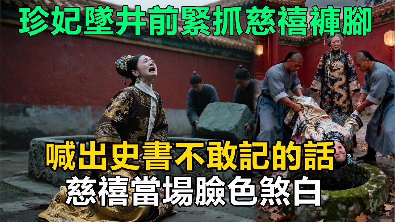 珍妃墜井前緊抓慈禧褲腳，喊出史書不敢記的話，慈禧當場臉色煞白！#歷史#中國歷史#歷史人物#歷史故事#慈禧#珍妃#光緒皇帝#隆裕皇後#瑾妃#崔玉貴#李蓮英#榮祿#剛毅#端王載漪