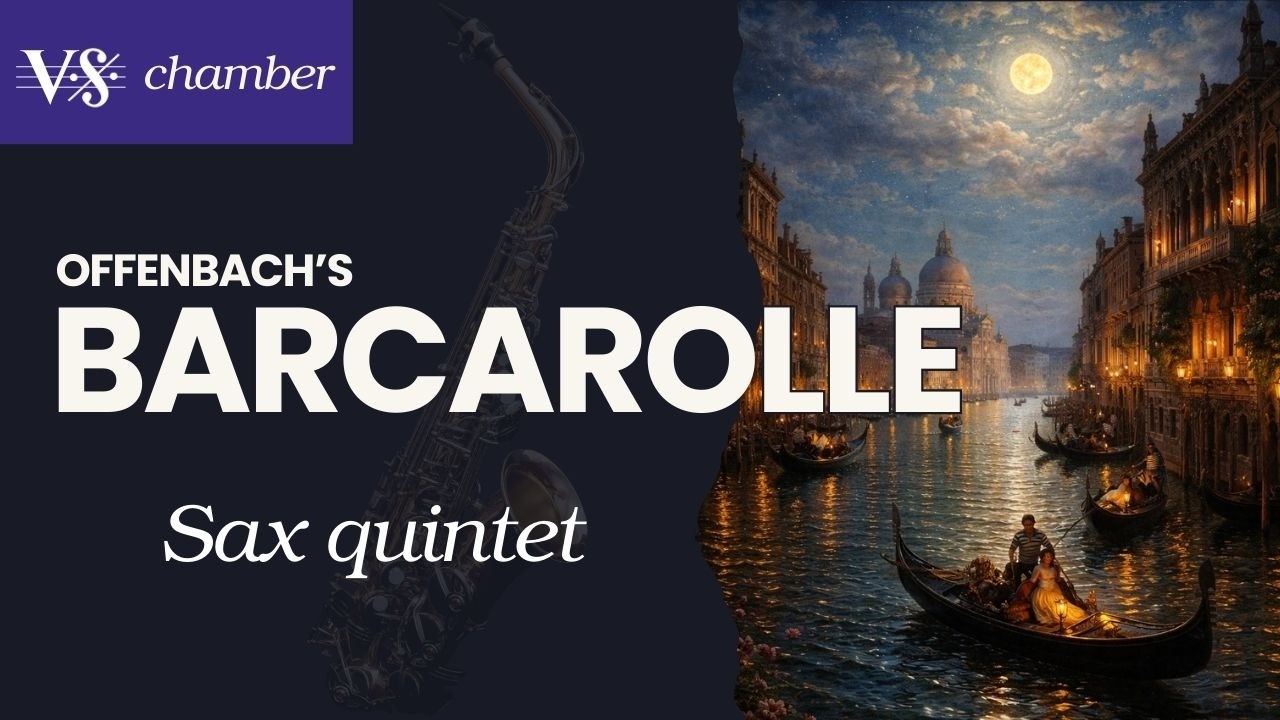 Barcarolle sheet music for Saxophone Quintet - playalong