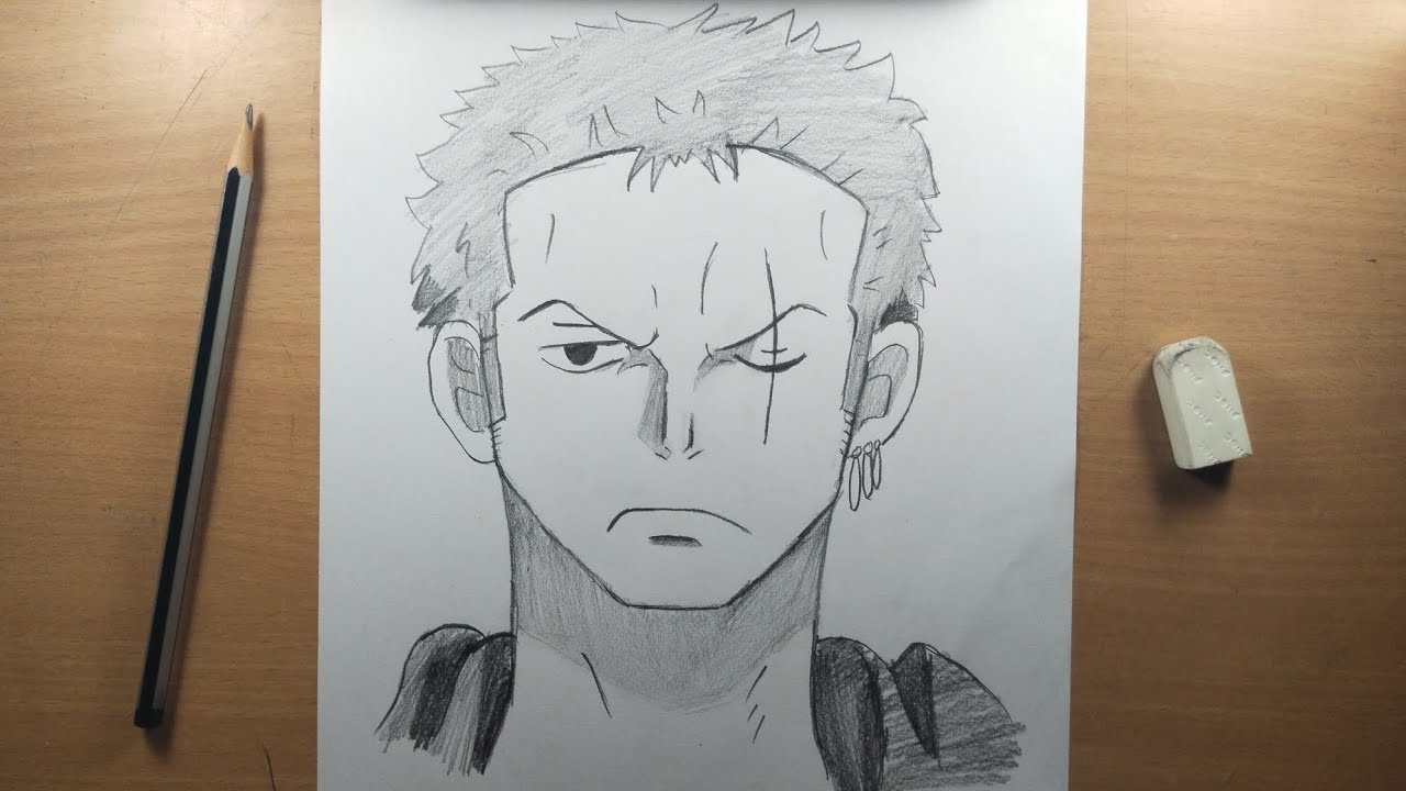 How to draw anime characters || How to draw Zoro from ONE PIECE || Anime art tutorial for beginners