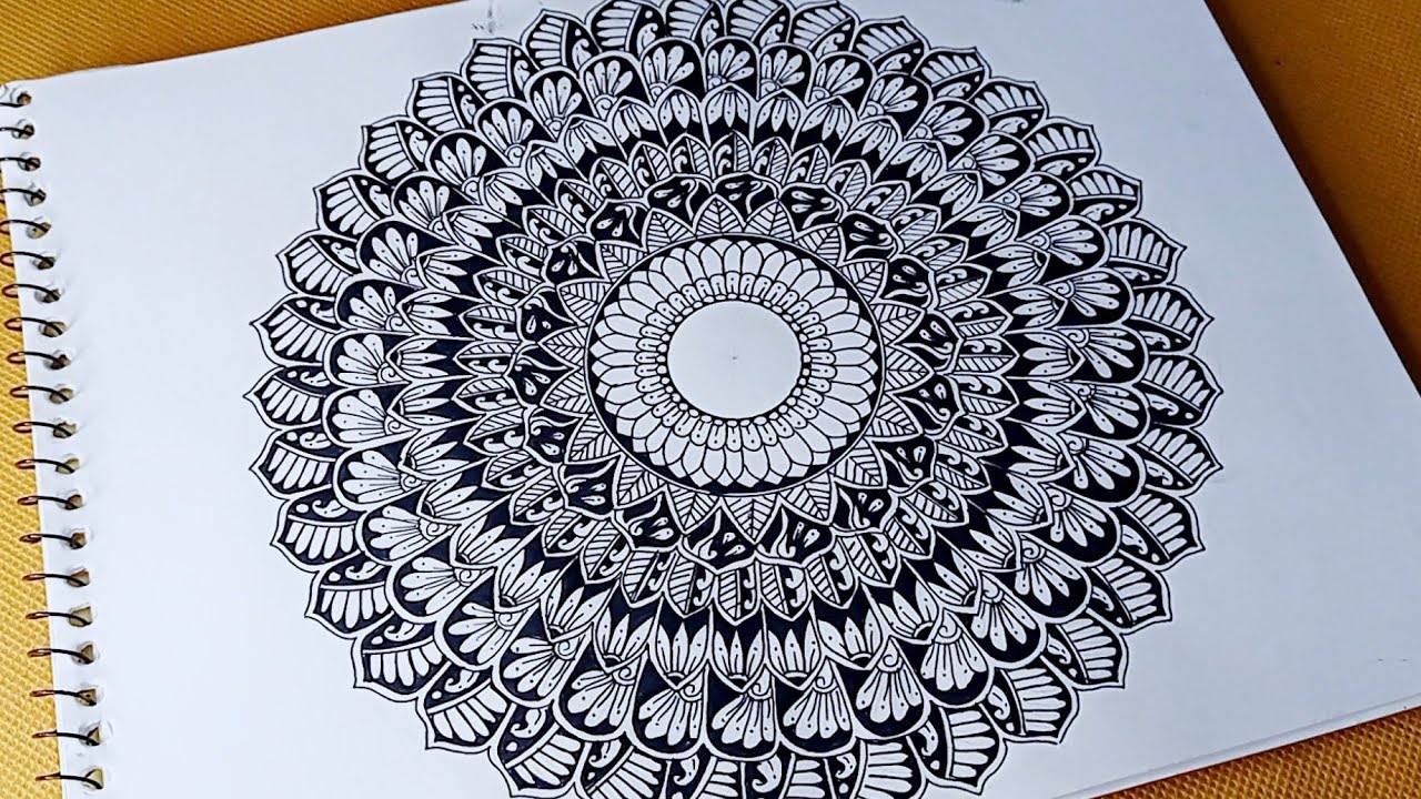 Beautiful and Calming Huge Round Mandala Art | Mind Relaxing Mandala Drawing Tutorial