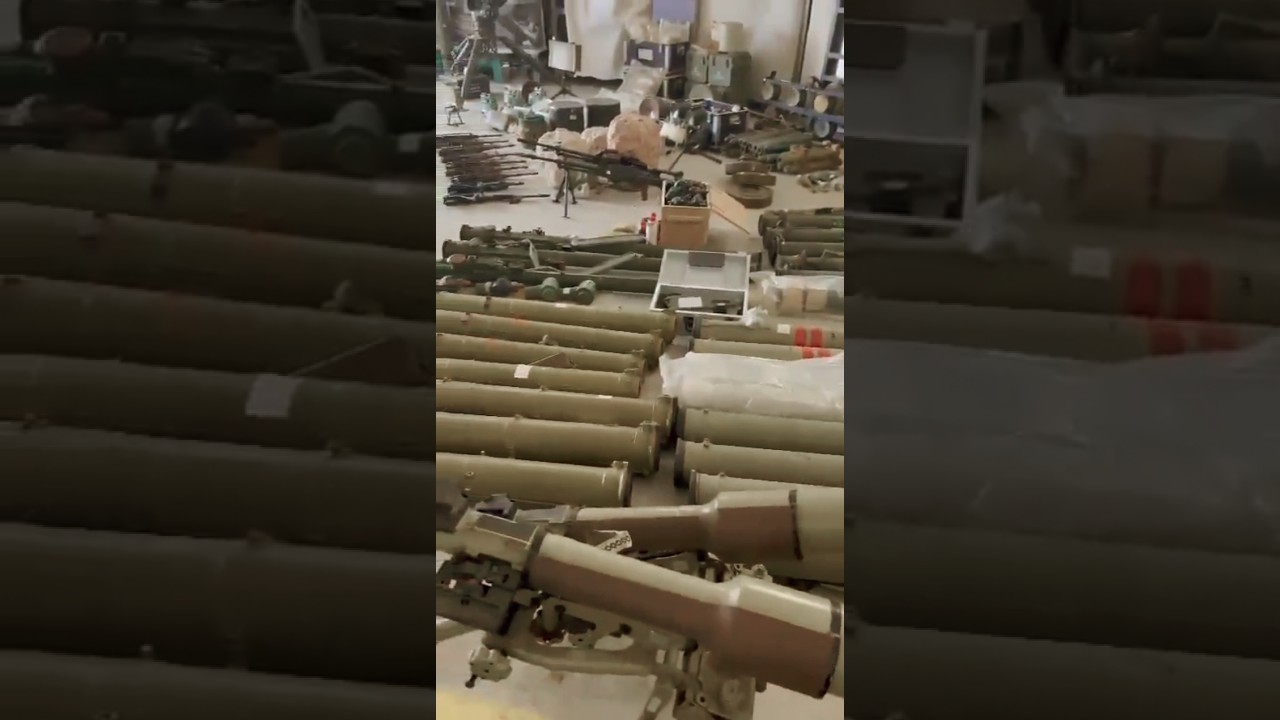 IDF 🇮🇱 display Hezbollah weapons they captured.         