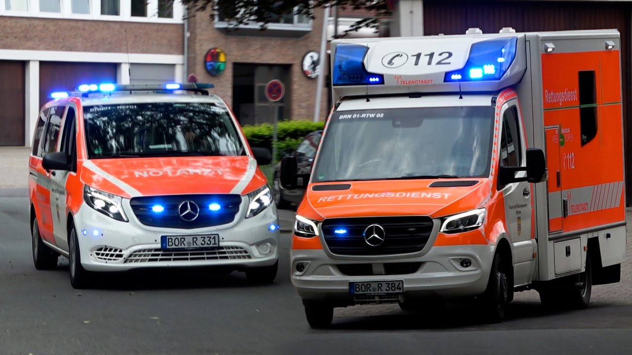 [6x Pressluft] Einsatzfahrten Polizei und Rettungsdienst der Feuer- und Rettungswache Borken