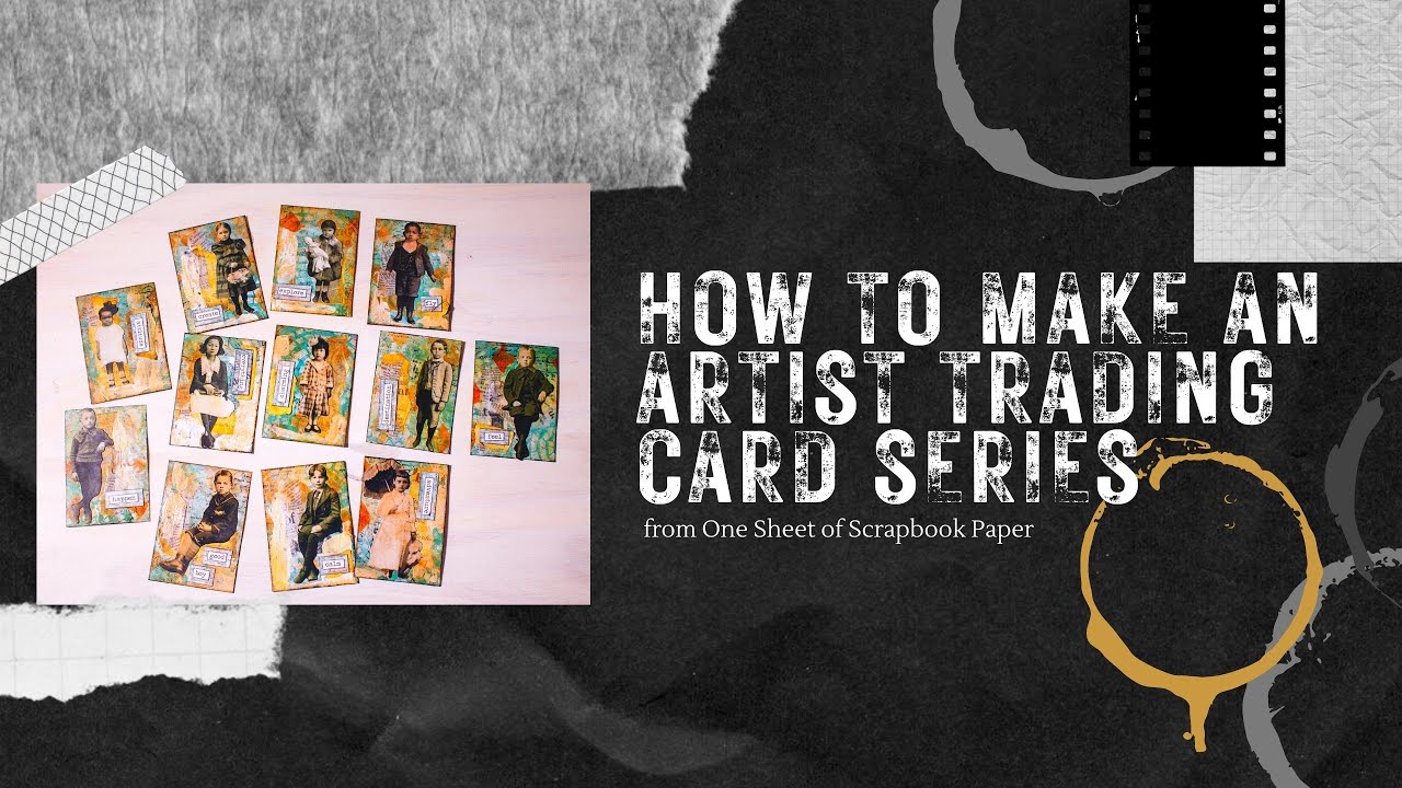 Create 12 Vintage Artist Trading Cards from a Single Sheet of Scrapbook Paper