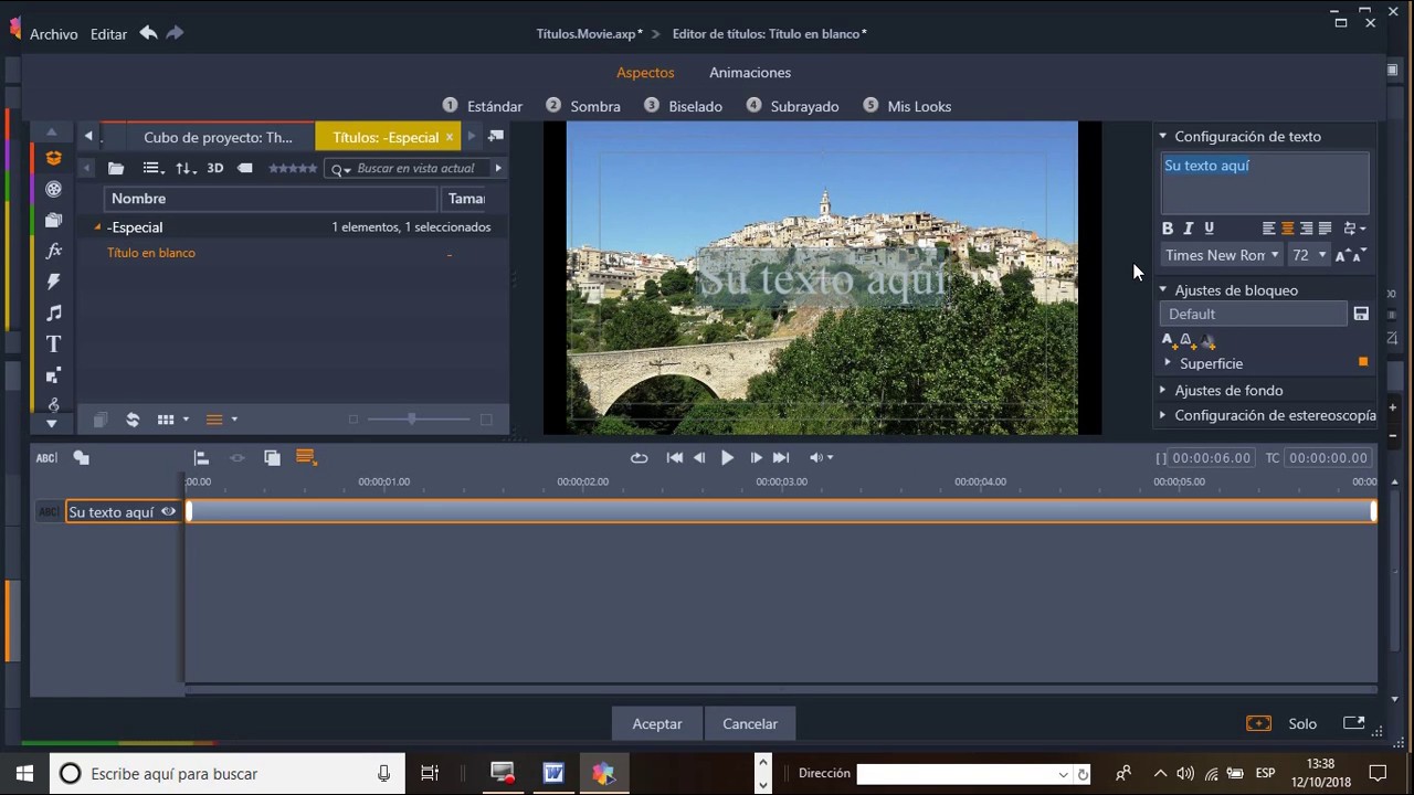 INICIO PINNACLE STUDIO 21, Primera parte diseño TÍTULOS