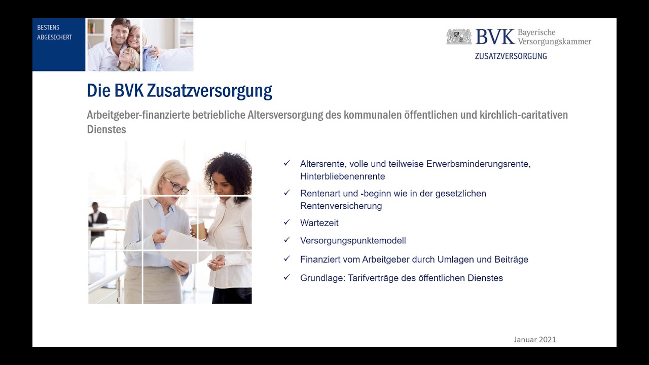 Die betriebliche Altersversorgung bei der BVK Zusatzversorgung