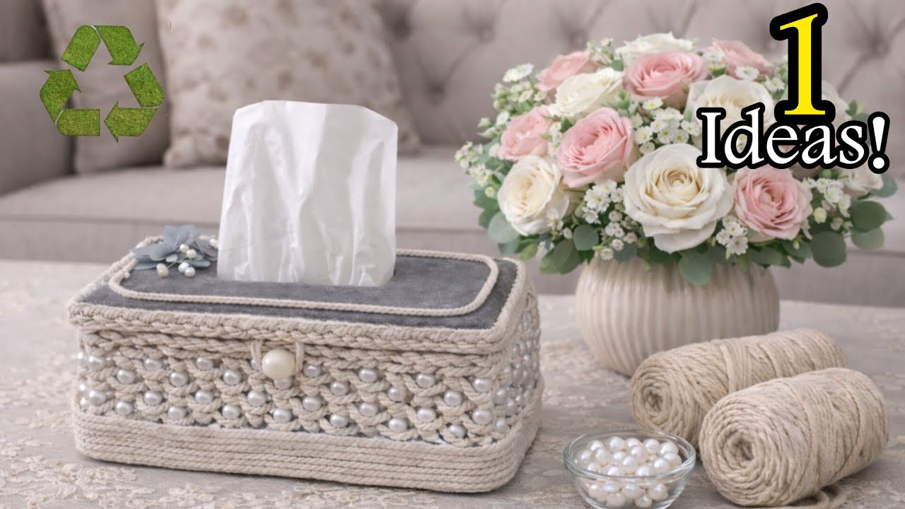 ♻️ Turn Simple Items into a Luxury Tissue Box Holder | Easy DIY Craft at Home✨🤩