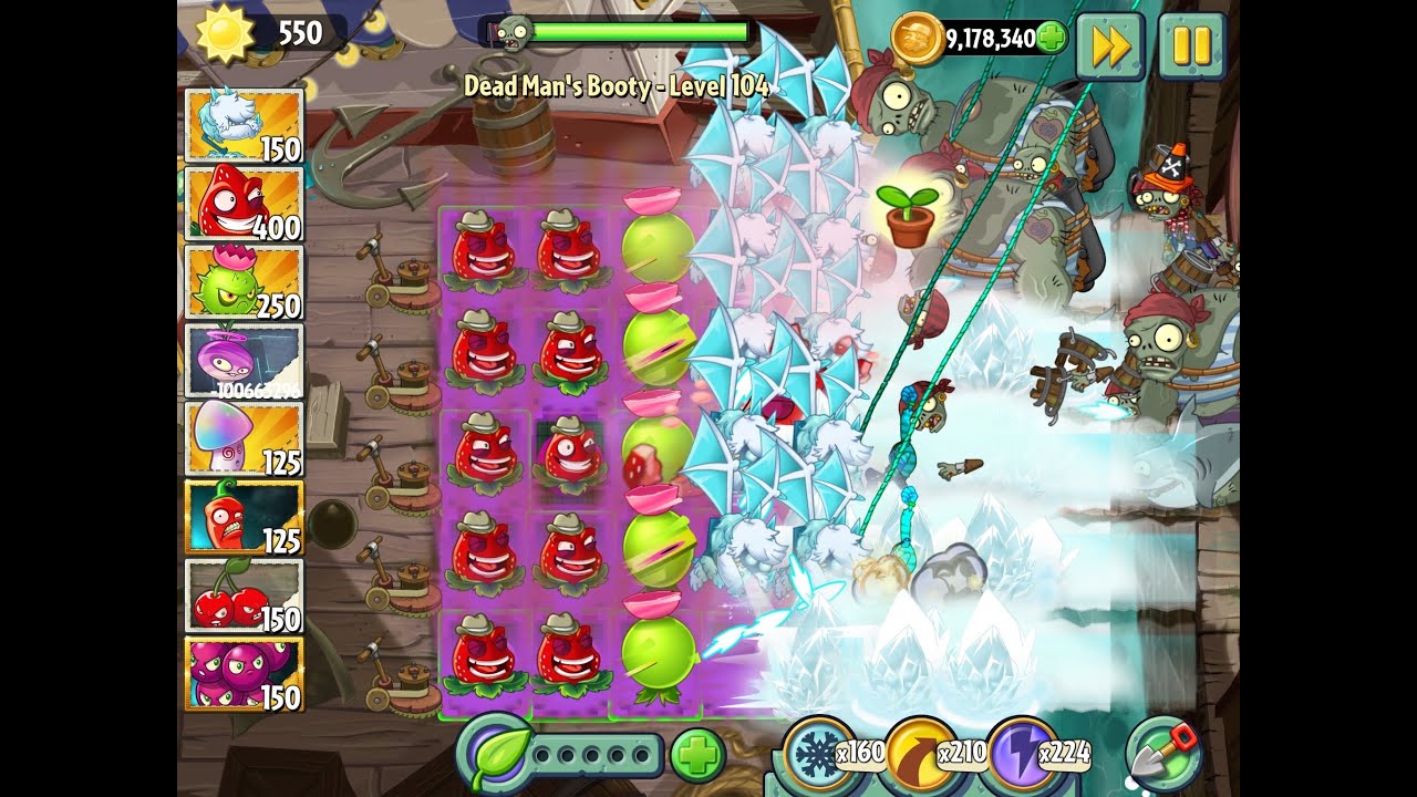 Plants vs Zombies 2 Dead Man's Booty Level 106-107-108-109-110 - The Cold Snapdragon Epic Saga II