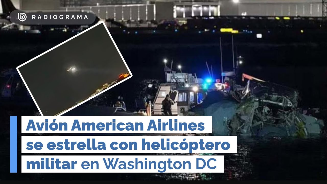 AVIÓN American Airlines se ESTRELLA CON HELICÓPTERO MILITAR en WASHINGTON DC (RD)