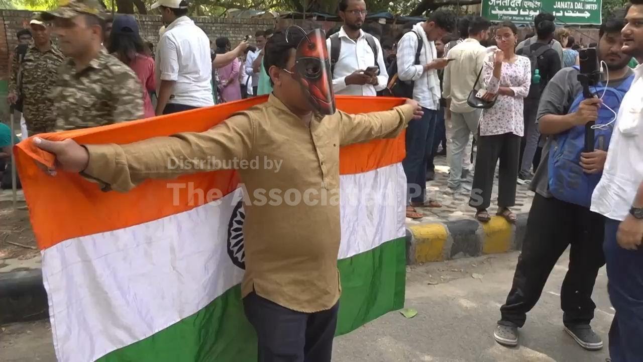 Mock political party for India's young 'cockroaches' holds first protest in New Delhi