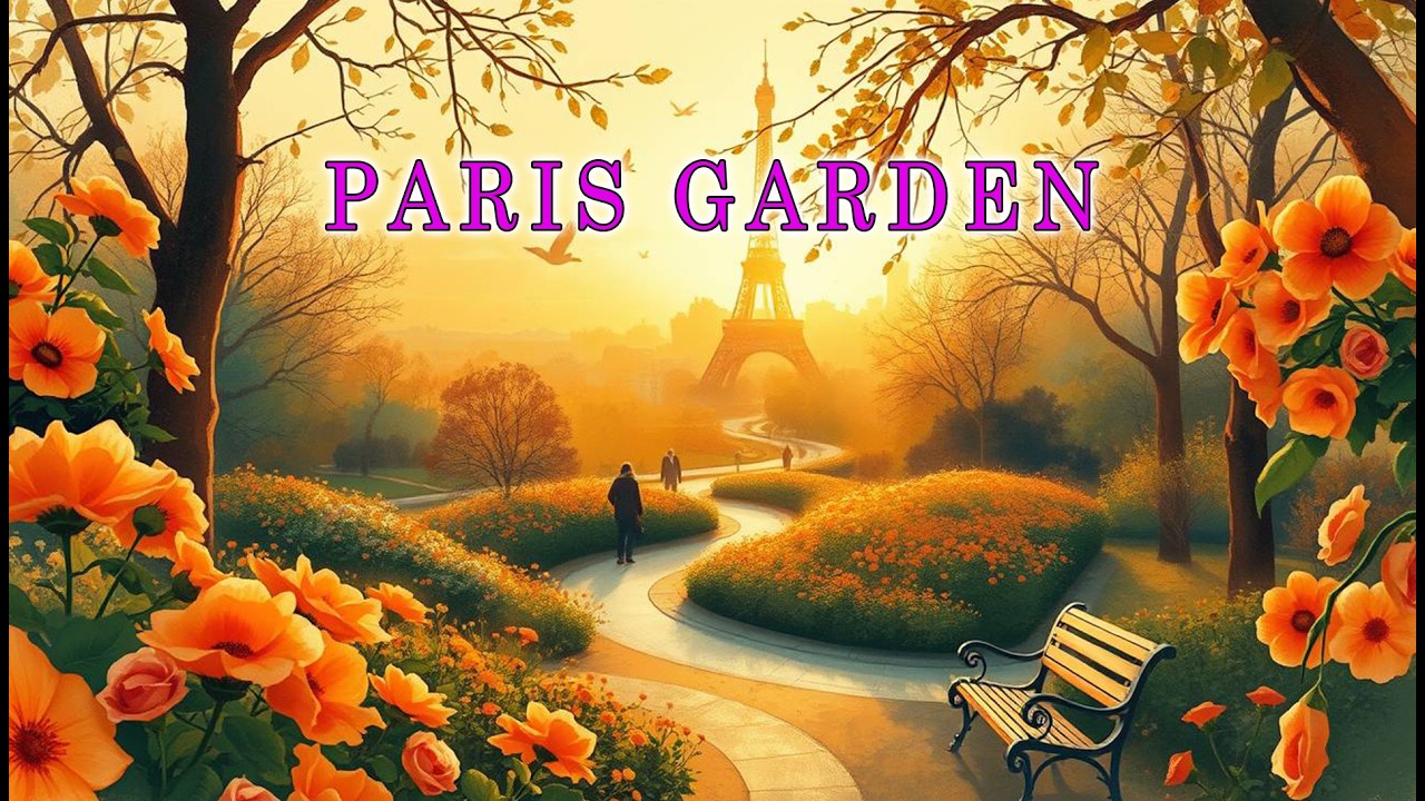 Calm Paris Garden Afternoon – Relaxing Instrumental Music