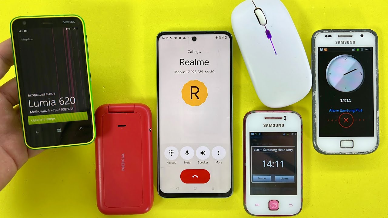 Realmi C67 calling Nokia Lumia 620+Nokia2660+Samsung Hello Kitty&Splus | Incoming/ Outgoing/ Alarm 