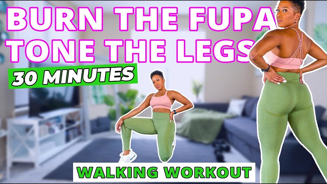 30 MIN Legs and Core Standing Abs Walking Workout | BURN THE FUPA DejaFit