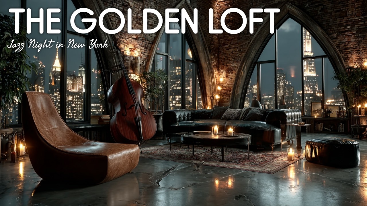 Midnight Luxury Jazz — Smooth Saxophone & Night City Ambience in The Golden Loft