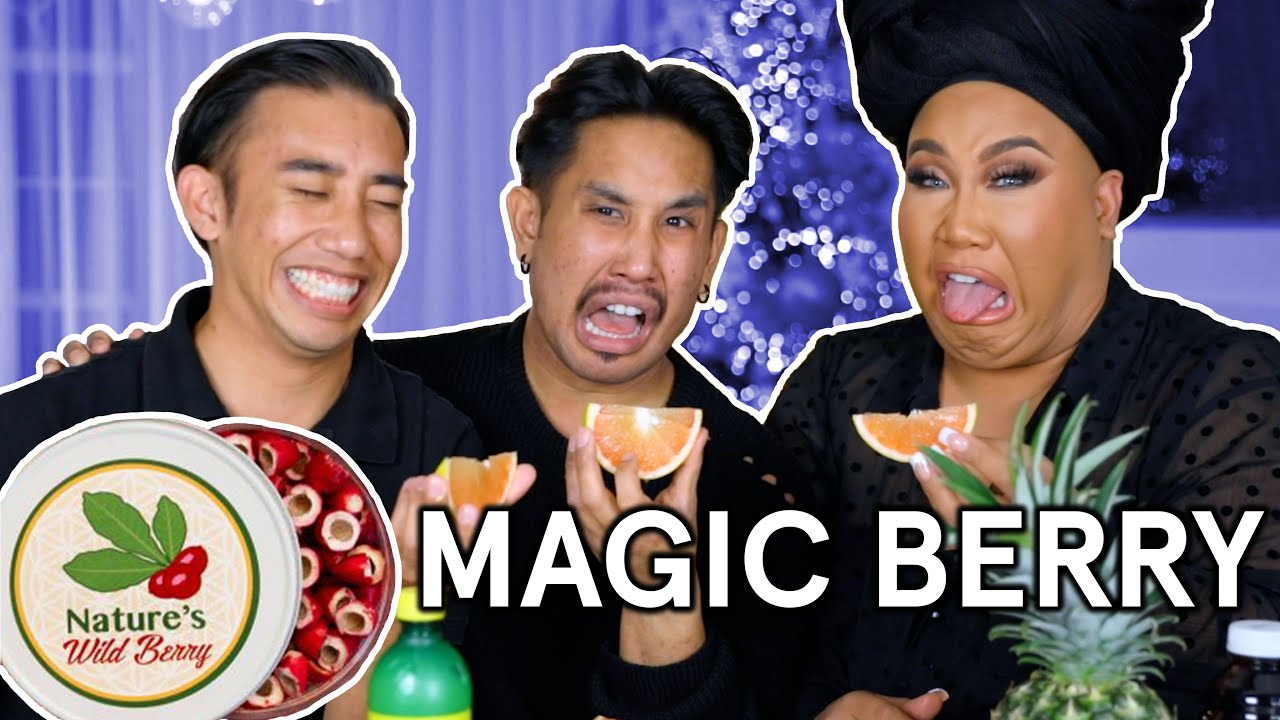 MAGIC Berries turn SOUR foods SWEET! Taste Test with PatrickStarrr & Paul