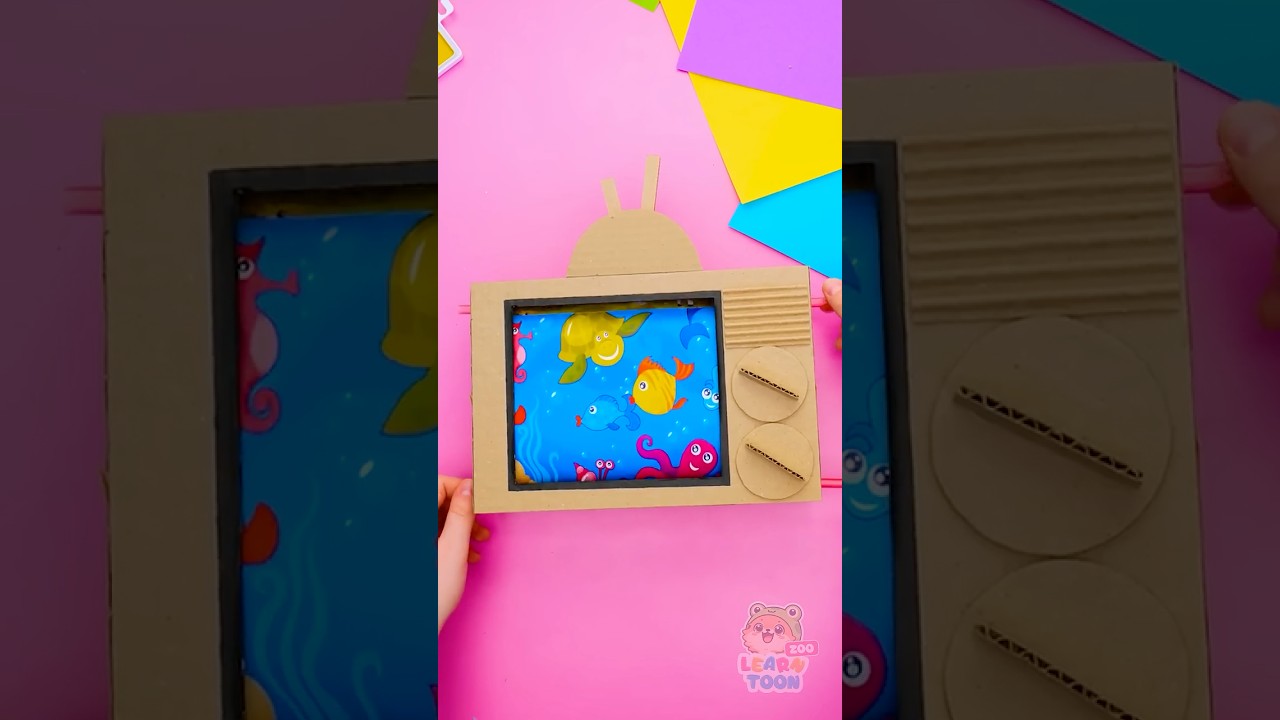 📺 Yay! Let's Make My Own TV 📦 From A Cardboard Box At Home! 😄 #diy #kids