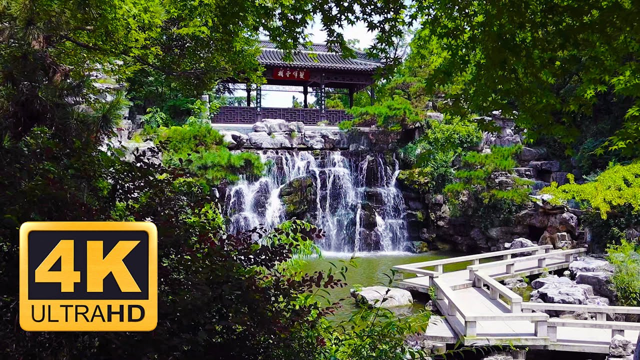 [4K HDR] WALK IN CHINA 行走中国 | Slender West Lake - Waterfall ASMR | 扬州瘦西湖-瀑布