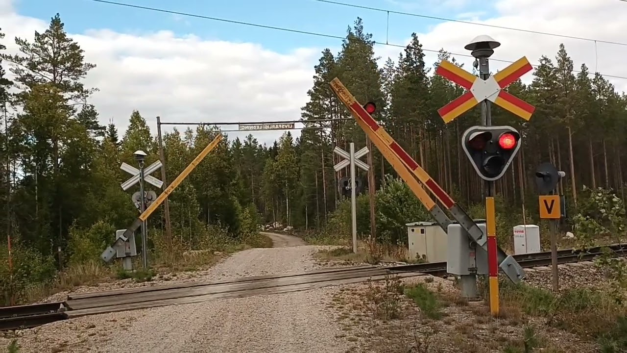 X55 SJ 3000 passerar plankorsning i Långsjön