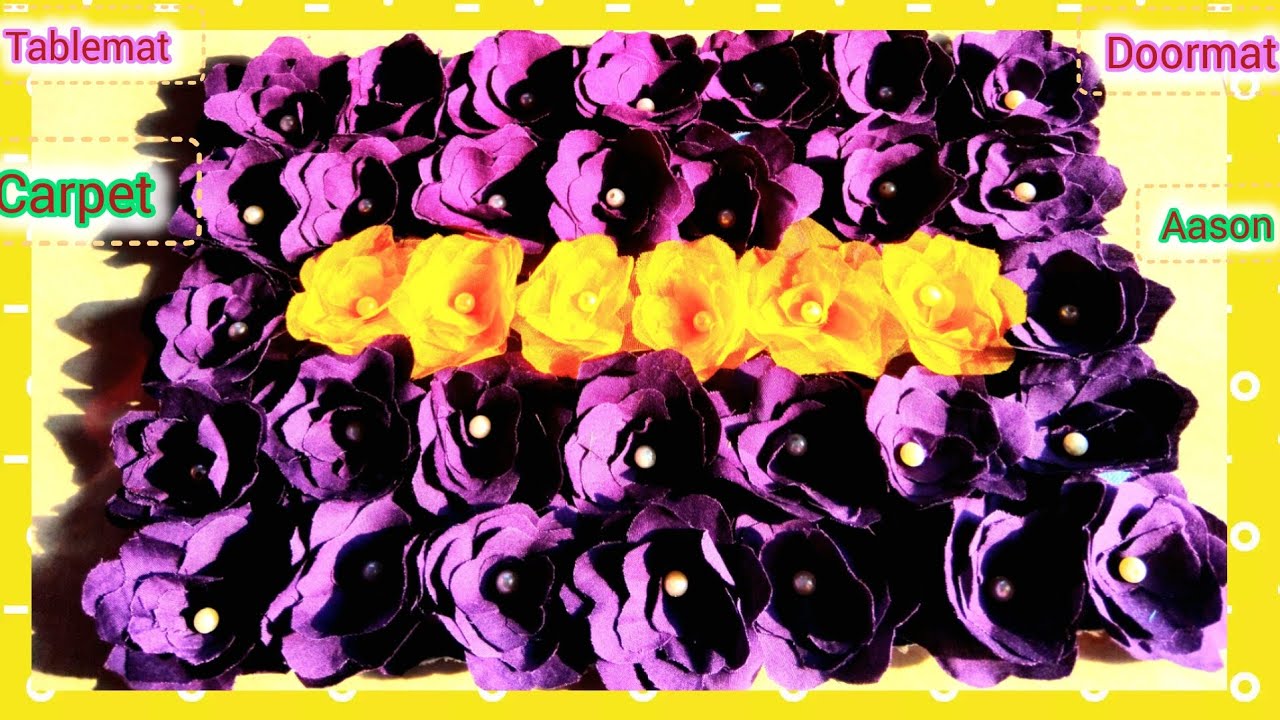 Doormat টি দেখে মনে হবে সুন্দর একটি গোলাপের বাগান  A beautiful  rose garden.    @AnudirArtCraft 