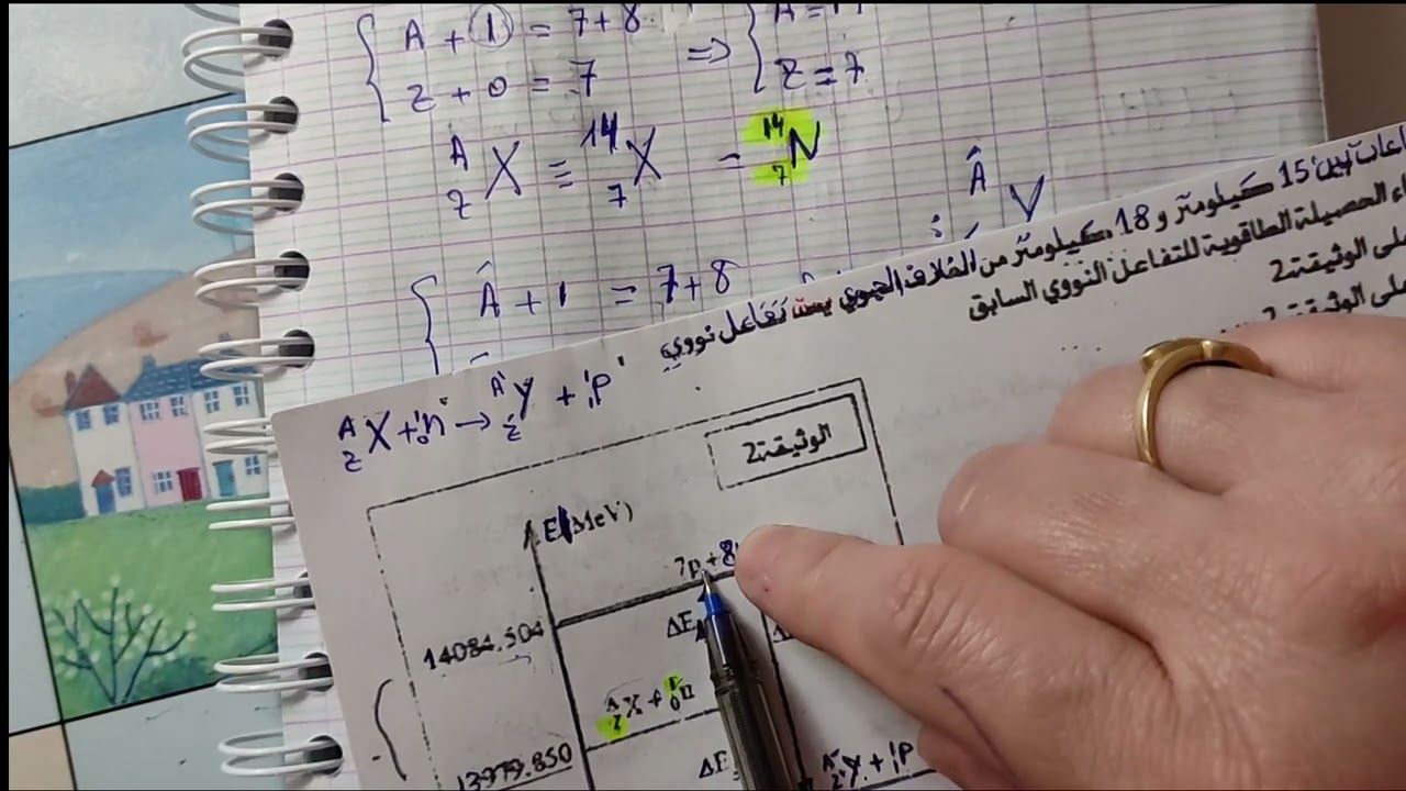 النووي باك2023حل تمرين عن الحصيلة  الطاقوية مع التأريخ بكربون14وبشرح مبسط