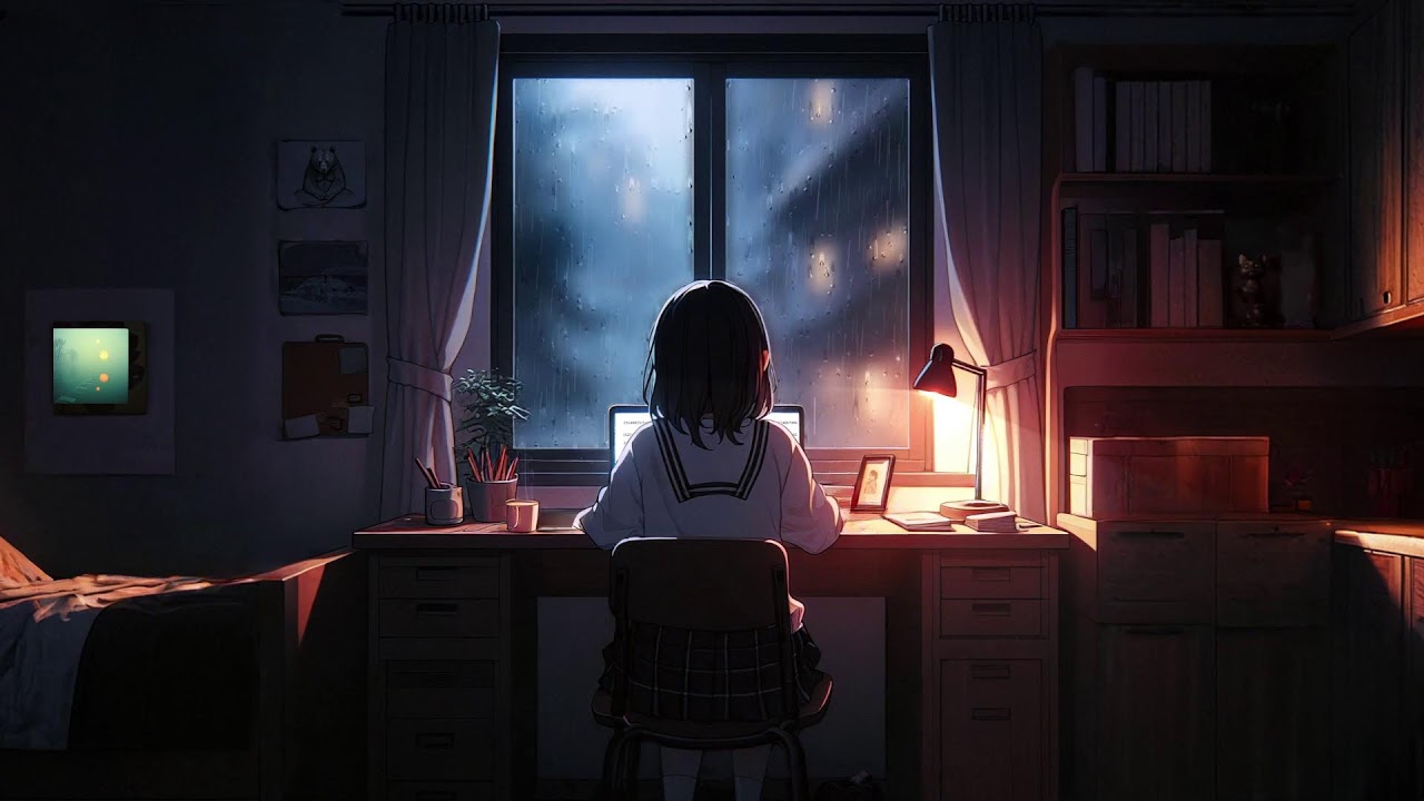Cozy Rainy Night Ambience 🌙 Window Rain Sounds for Deep Sleep & Study – 24/7 Live
