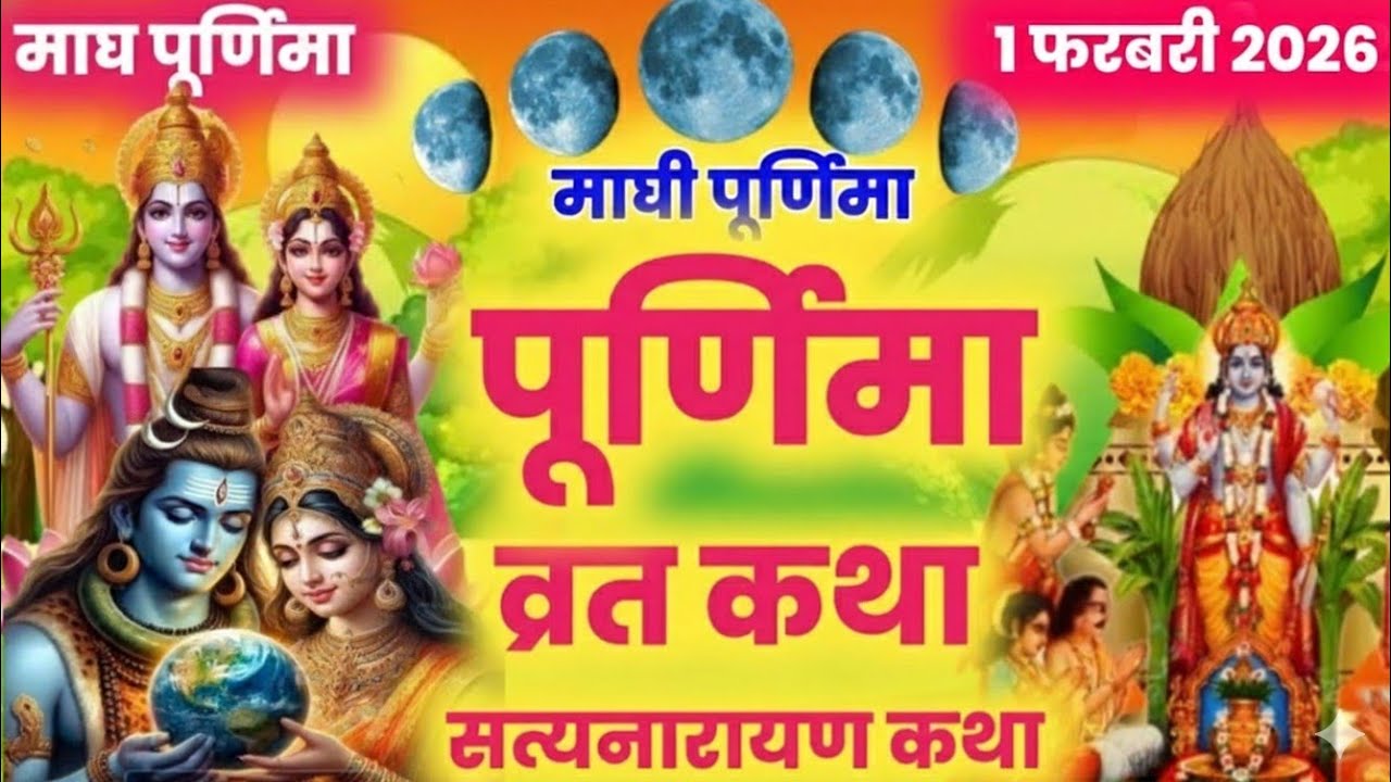 सत्यनारायण कथा | Satyanarayan Katha | माघ पूर्णिमा के दिन सत्यनारायण कथा | Purnima Vrat Katha