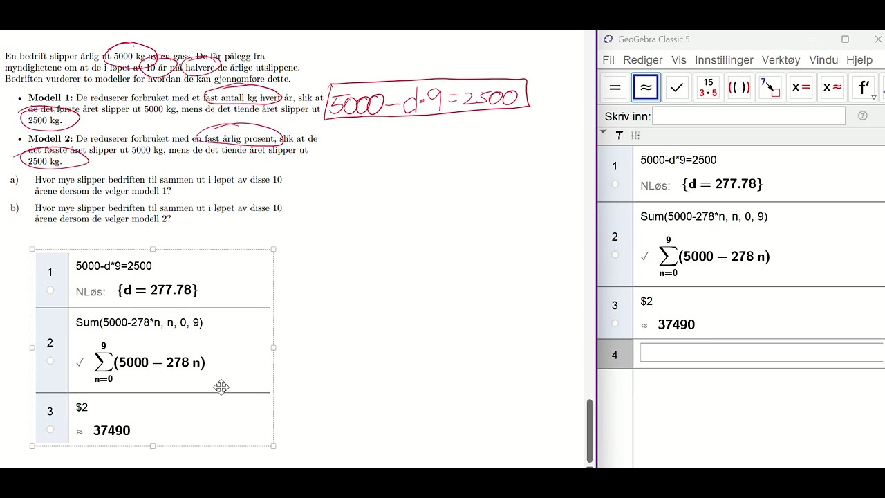 Matematikk R2 Følger og rekker med CAS