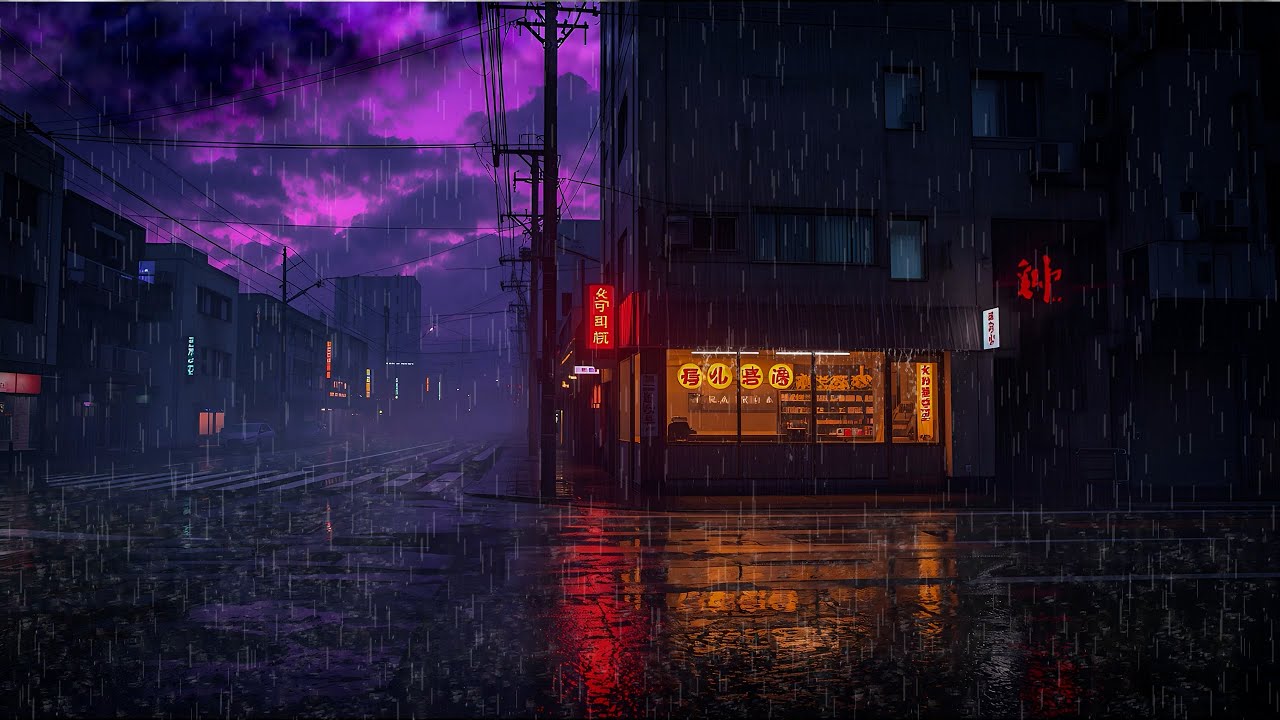 Serene Japanese Night Rain 🌧️ Minimal Slow Lofi for Sleep & Deep Calm