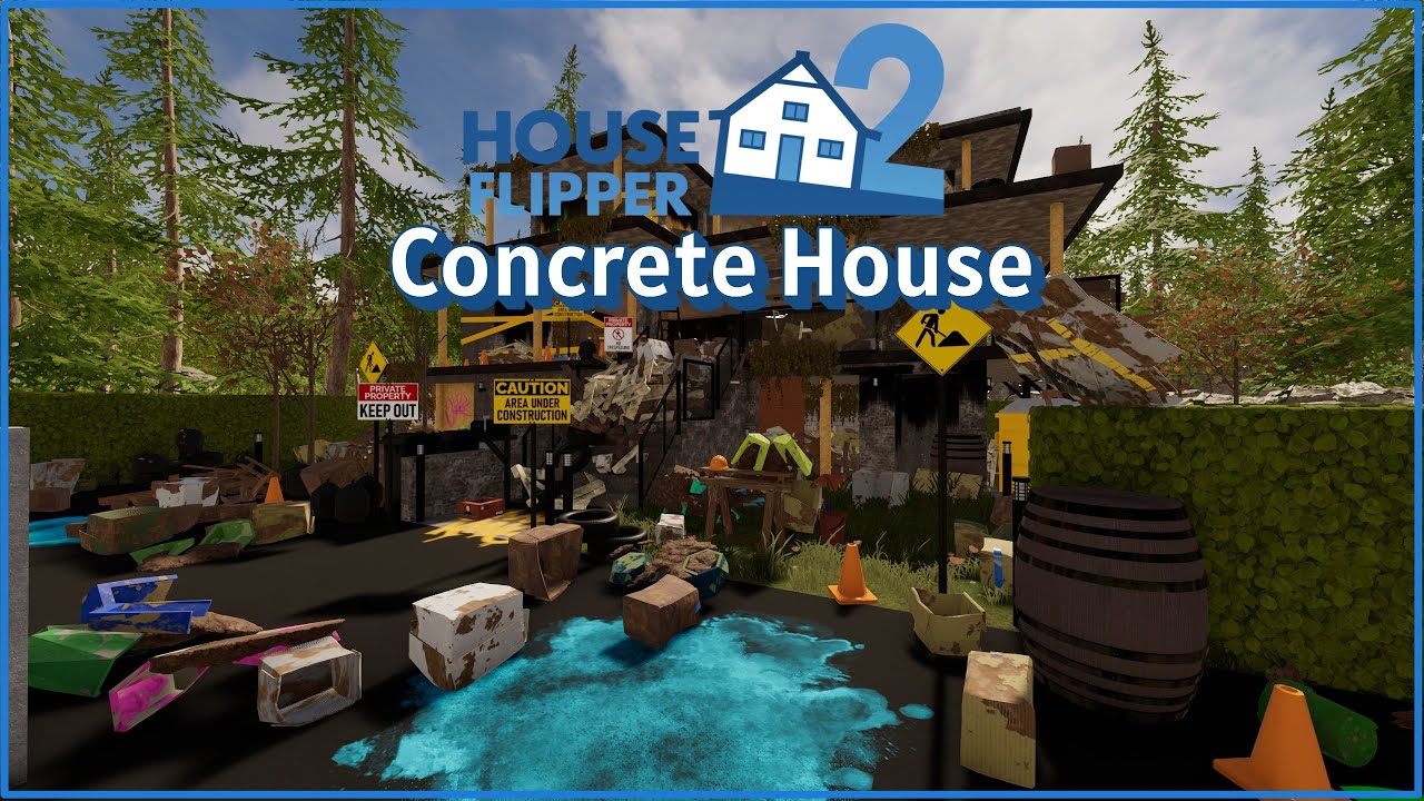 TRASH TO MODERN HOME - Concrete House | House Flipper 2 | No commentary |  Cozy long plays