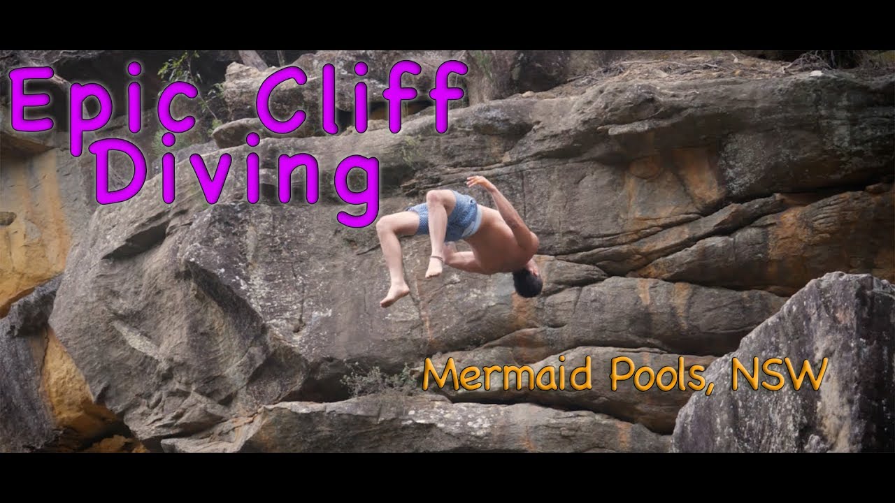 Epic cliff diving in Mermaid Pools in Tahmoor, Sydney Australia