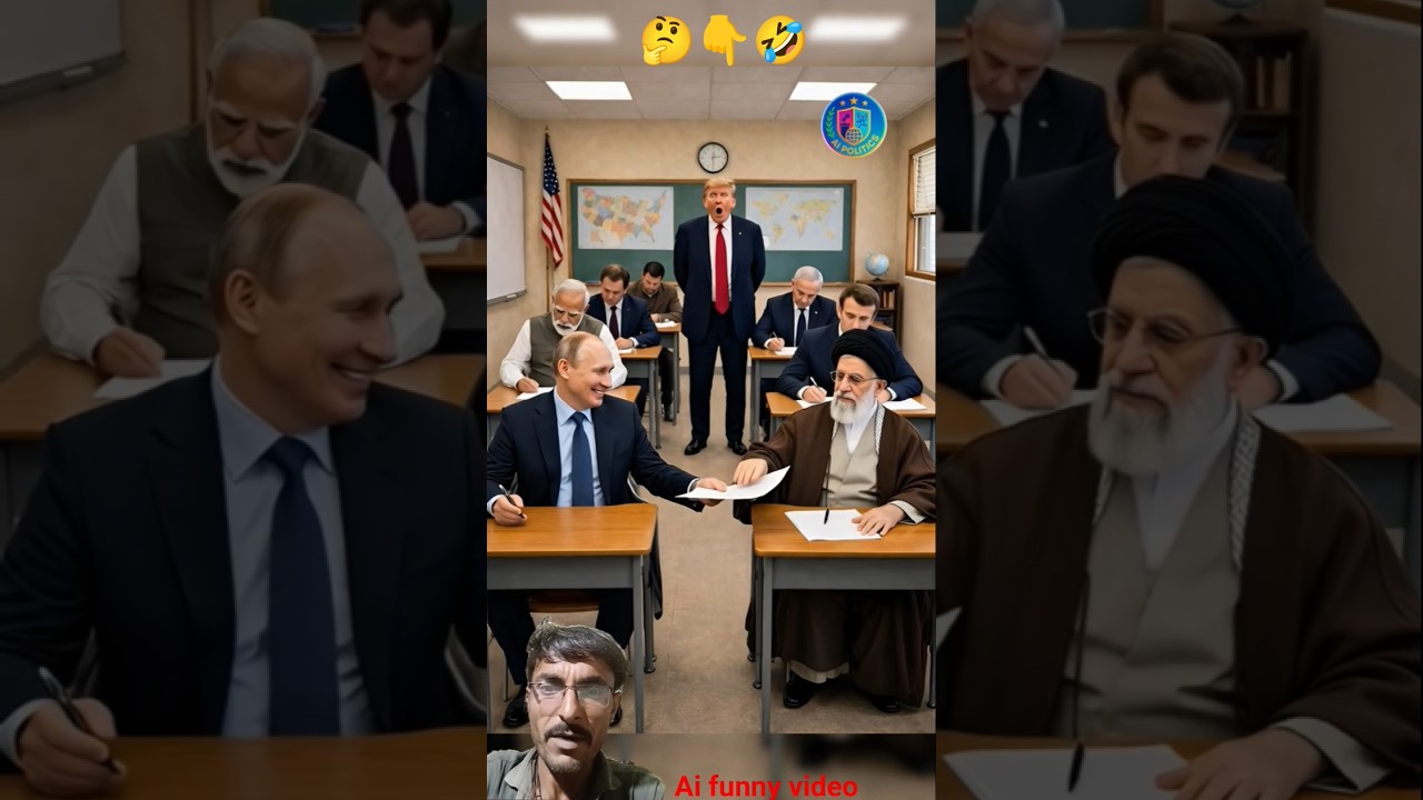 Exam Hall Chaos: When Trump Catches Putin & Khamenei Cheating&hellip; With Guns 😳#funny #trump #humor