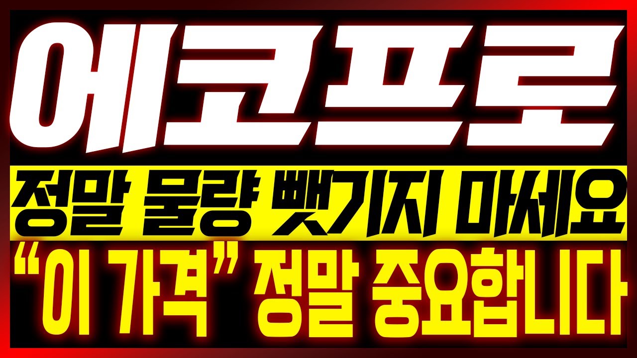 [에코프로 주가전망] 정말 물량 뺏기지 마세요!! 