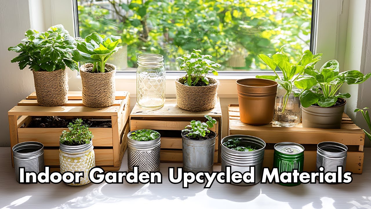 Indoor Garden Makeover with Upcycled Materials