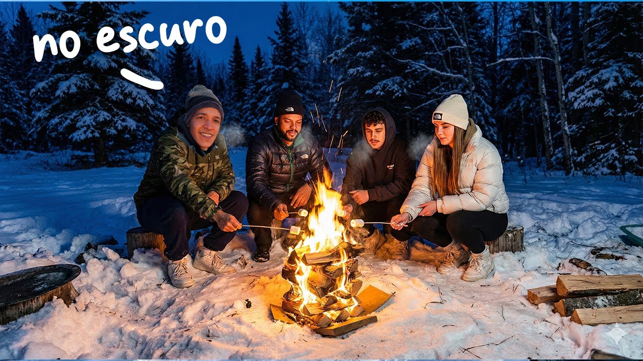 FIZEMOS UMA FOGUEIRA NA NEVE