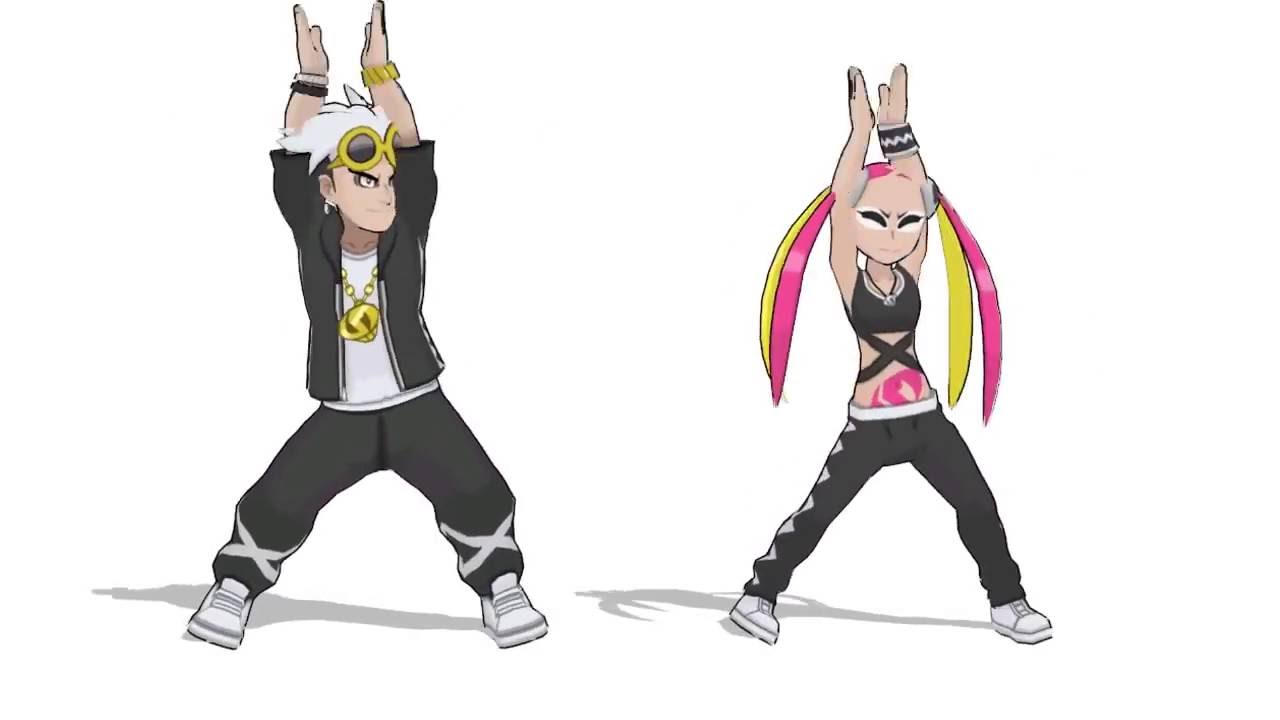 guzma and plumeria have a good time dancing together