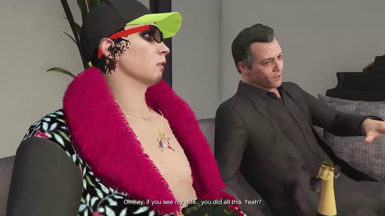Gta5 online  عصابة اقتحمت فيلا مايكل يتدخل 