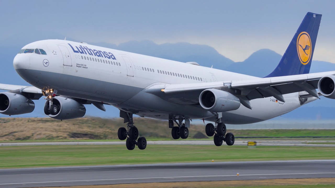 GUSTY Afternoon Arrivals & EXCLUSIVE A340 Flight Deck View | CINEMA QUALITY Plane Spotting