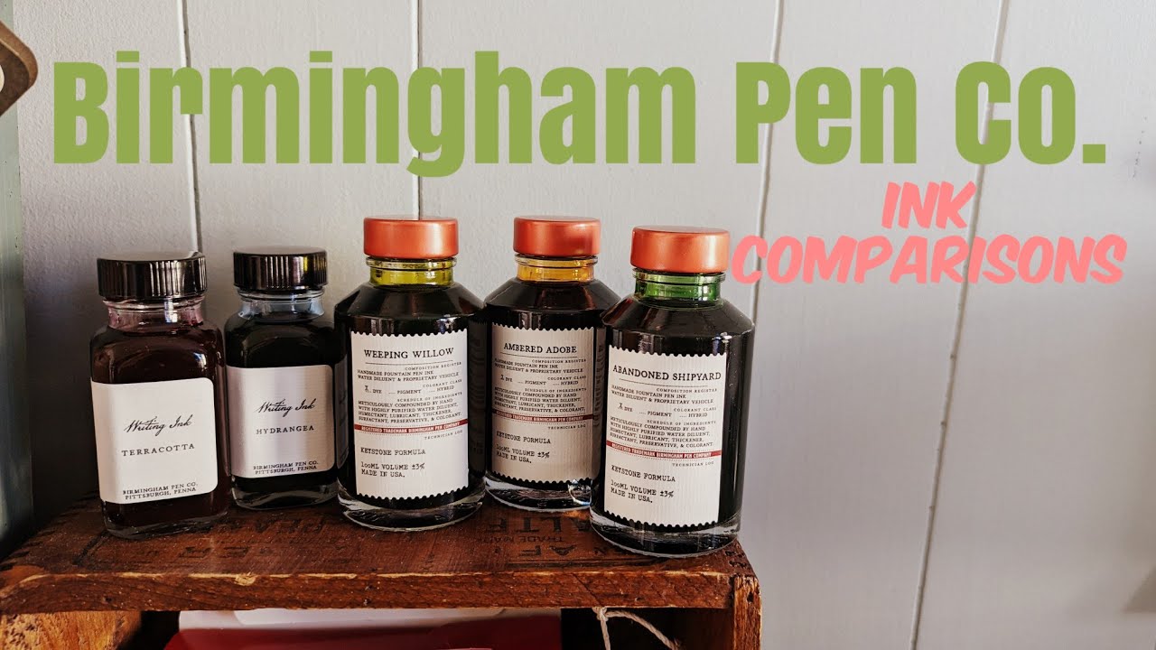 INK SWATCHING Birmingham Pen Co.  and Comparisons