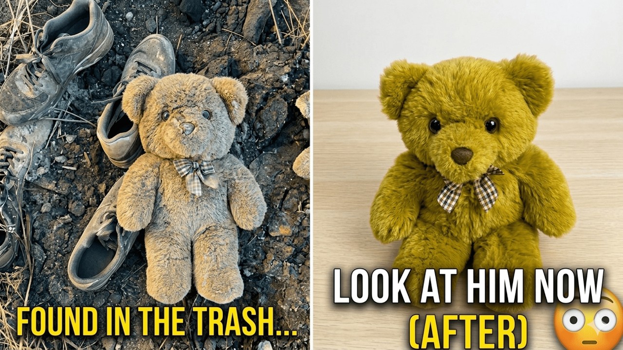 Found in the Trash… Restoring a Forgotten Teddy Bear 🧸 ASMR Toy Cleaning 🧼 #deepcleaning